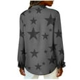 thumbnail image 5 of Perfectbot Women's Plus Size Stars Graphic Button Down Shirt - Long Sleeve Dressy Collared Business Casual Blouse, 5 of 6