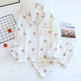 thumbnail image 2 of XuJwPNcy Womens Pajamas Set Heart Printed Button Tops Pants Sleepwear Loungewear Cozy Nightwear, 2 of 3