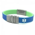 thumbnail image 3 of EpicBand Duo Medical Alert ID Bracelet for Kids, Teens , Adults. Reversible, Custom Engraved. Free Shipping - Green / Blue, 3 of 7