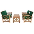 thumbnail image 3 of SAFAVIEH Fontana Outdoor Patio 4 Pc Conversational Set, Natural/Green, 3 of 13