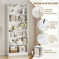 thumbnail image 4 of Yaheetech 7-Tier Wooden Bookshelves with Adjustable Open Shelves, Set of 2, White, 4 of 7