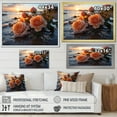 thumbnail image 4 of Designart "Ocean Sunset Serenade Rose Bloom II" Floral Framed Wall Art - Traditional Orange Rose Entryway Framed Wall Art, 4 of 6