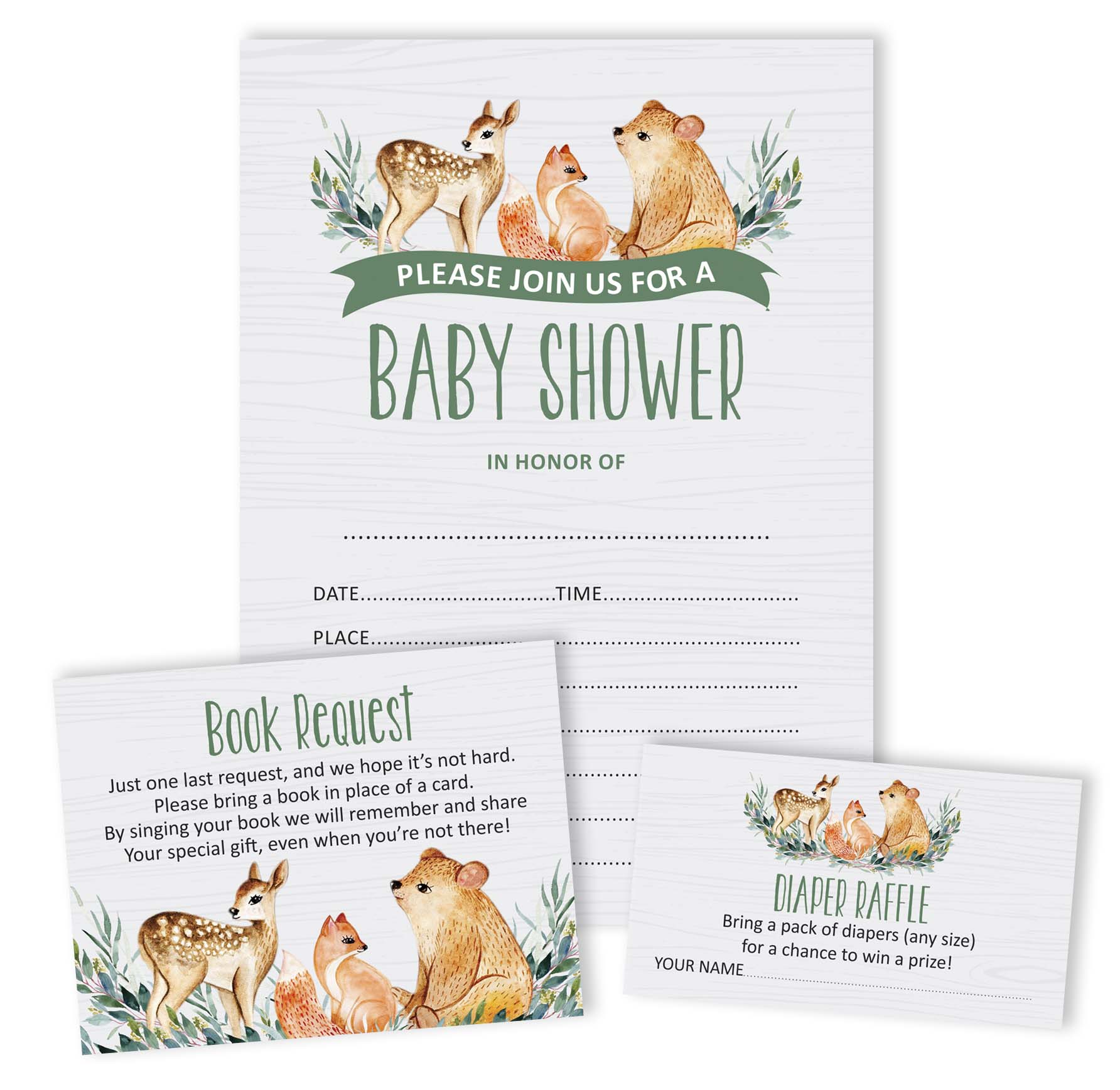 Inkdotpot Set Of 30Jungle Animals Baby Shower Invitations-Diaper Raffle Tickets And Baby Shower Book Request Cards Gender Neutral Invites Its A Boy Its A Girl