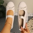 thumbnail image 2 of Gpaecead Women's Bow Mary Jane Flats Glossy Patent Leather Slip On Cushioned Comfort Shoes With Elastic Strap For Office, Campus And Date Beige, 2 of 8