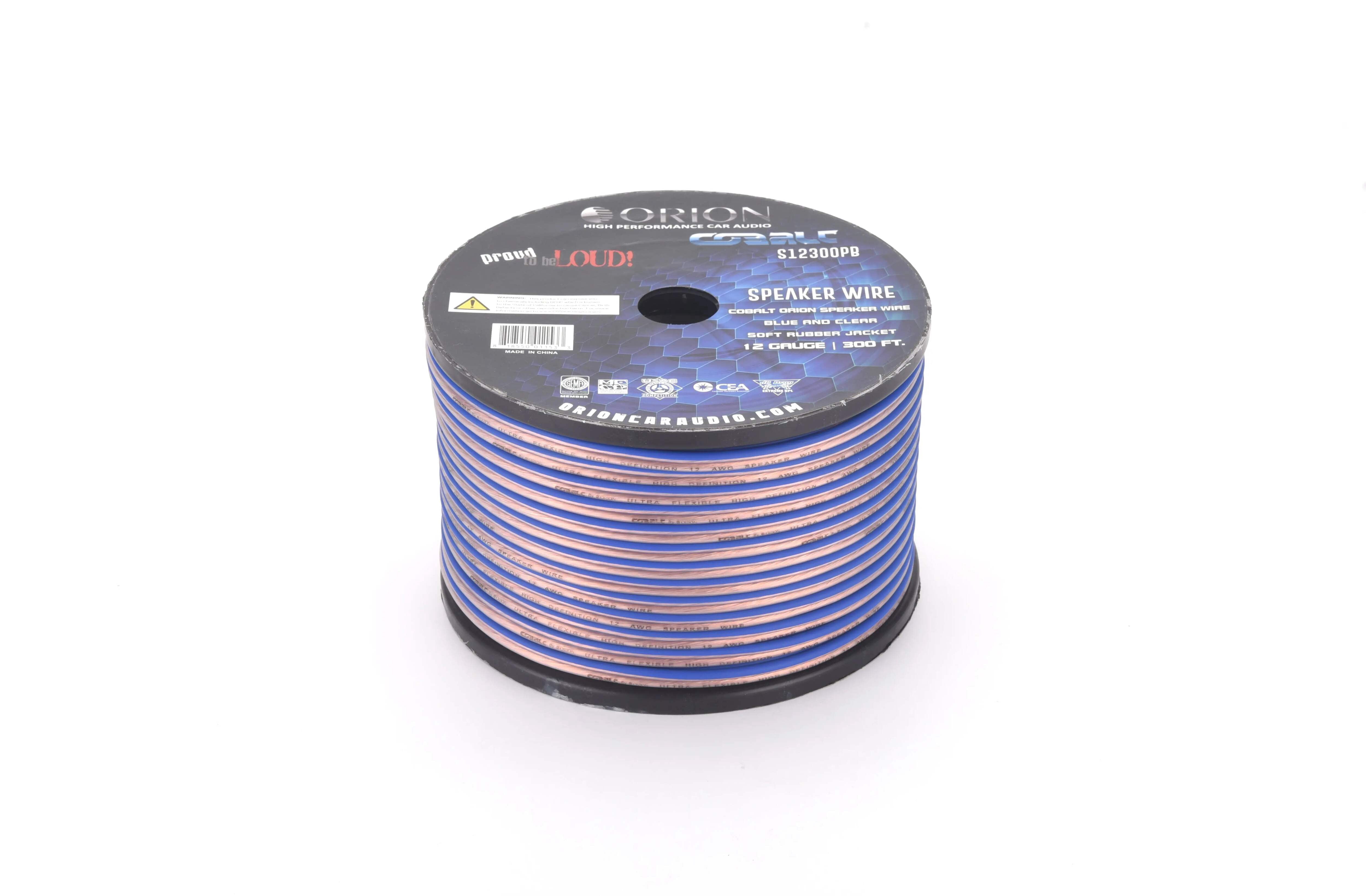 Cobalt Orion Speaker Wire 12 Gauge Blue/Clear 300ft