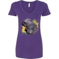 thumbnail image 3 of Inktastic Colorful Lurking Gator Women's V-Neck T-Shirt, 3 of 5