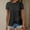 Black, variant on Womens Summer Tops T Shirts for Women Short Sleeve Solid Color Round Neck Asymmetric Hem Lace Detail Tee