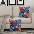 thumbnail image 3 of 4th of July Patriotic Pillow Covers 18x18 Set of 2 Red Navy Blue Black Dahlia Floral Decorative Outdoor Pillowcases Modern Art Flower Farmhouse Throw Cushion Case Decor for Couch Sofa Bed, 3 of 6