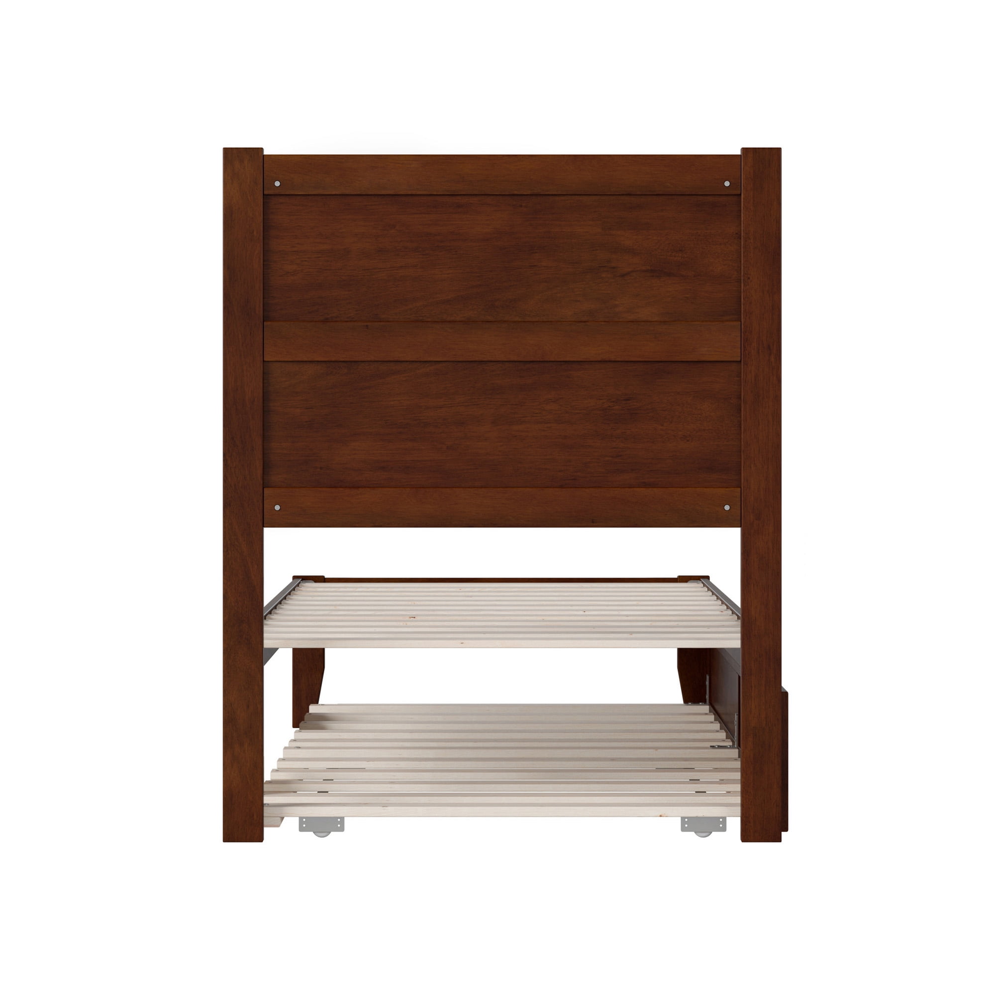 AFI NoHo 14" Twin Wood Platform Bed Frame with Twin Trundle, Walnut