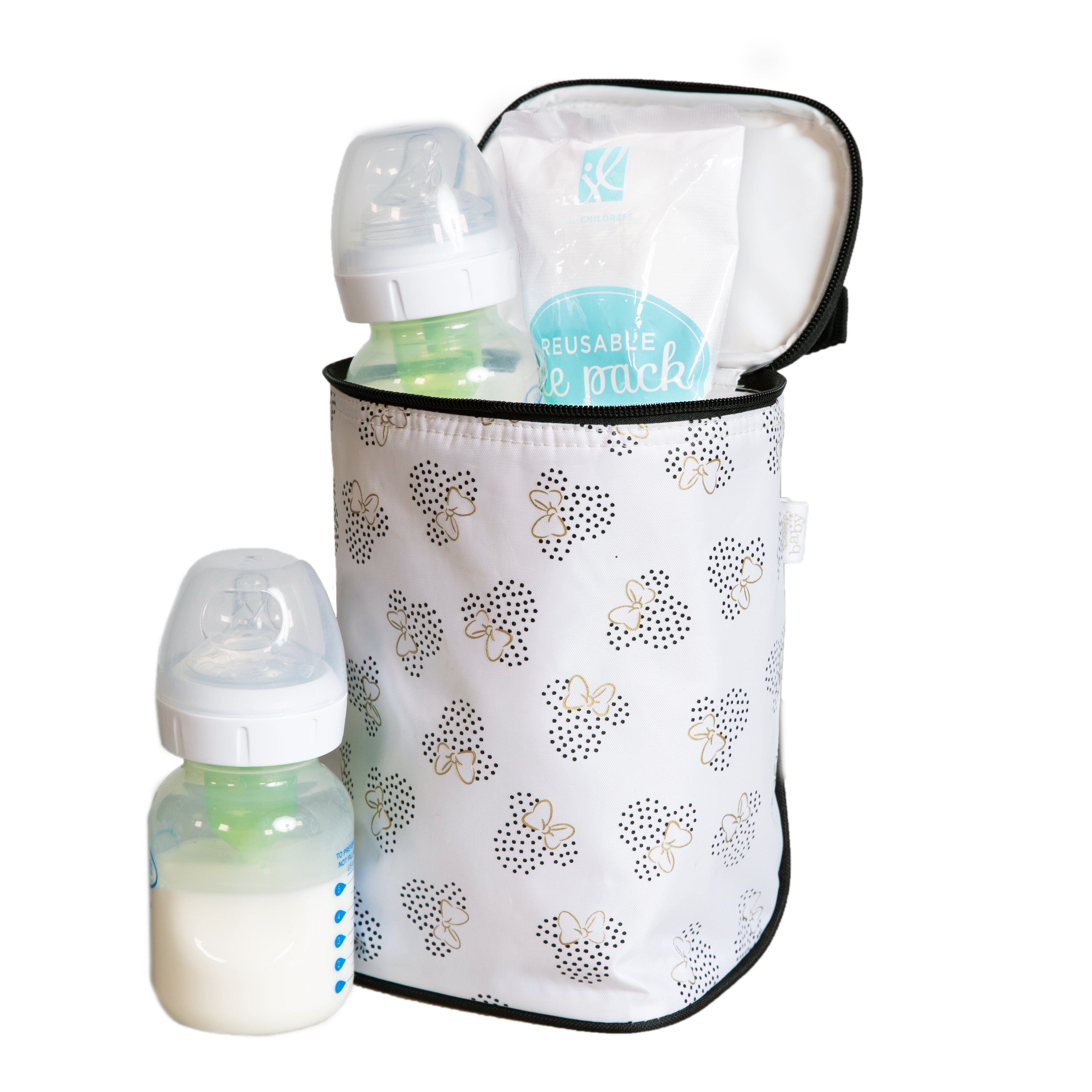 Disney Baby by J.L. Childress Two COOL Breast Milk Cooler - Baby Bottle & Baby Food Bag - Minnie Dot