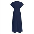 thumbnail image 3 of Women's Short Sleeve Open Fork Blouse Irregular High-Low Maxi T-Shirt Tops, 3 of 4