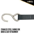 thumbnail image 4 of 1" x 10' Black Stainless Steel Thumb Ratchet Strap w/ S-Hooks, 4 of 7