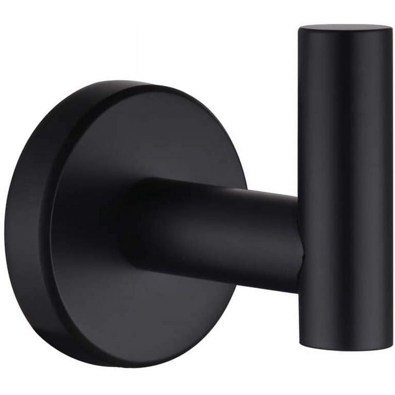 Wall Towel Hooks 4 Pack Black Towel Hooks Matte Black Bathroom Hooks Black  Towel Hooks for Bathrooms Brushed Nickel Robe Hook for Cabinet Closet Door