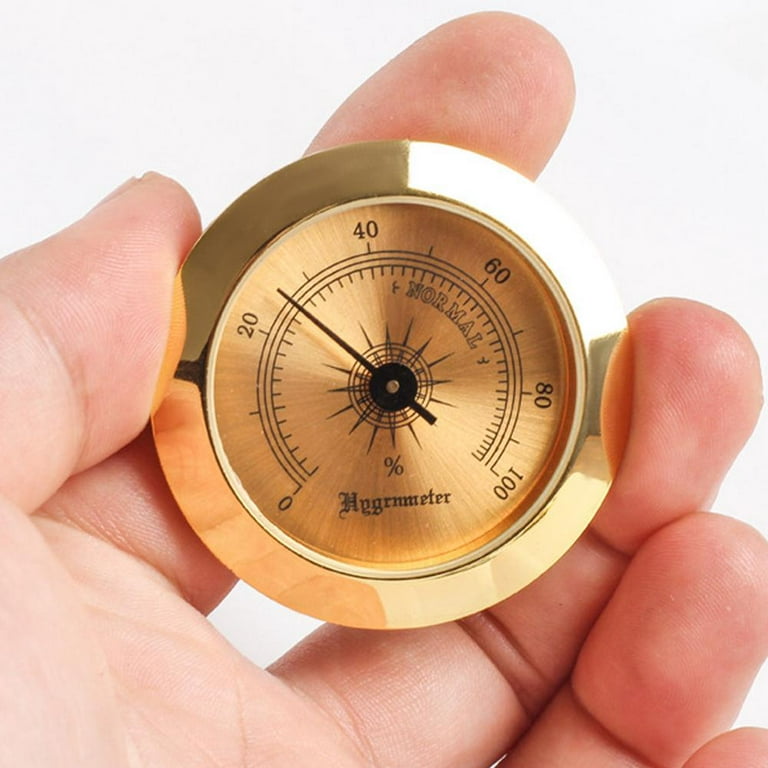 Mini Cigar Hygrometer 28mm Round Dial Metal Pointed Needle Handy Tool