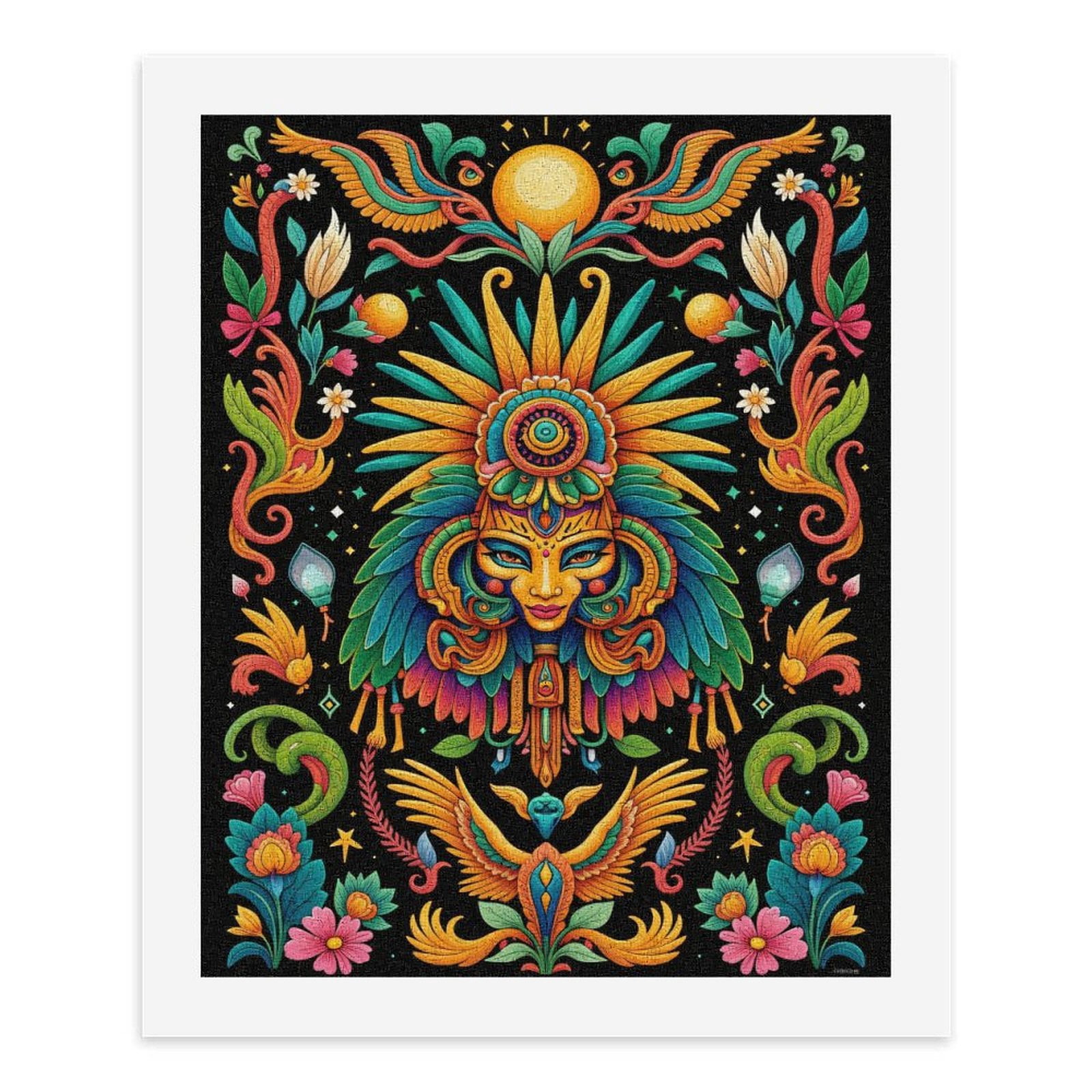 Paint By Numbers Kit for Adults Beginner - DIY Vibrant Tribal Mask Floral Art Canvas Painting Kits for Adults, Frameless Paint By Number for Adults for Home Wall Decor 16x20 Inch
