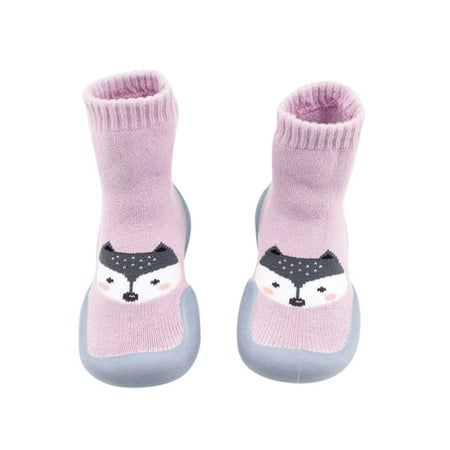 

None Socks Cartoon Walkers Toddler Elastic First Shoes Soft Baby Casual Indoor Baby Shoes Girls Hiking Shoes