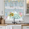 thumbnail image 6 of Easter Eggs Swag Valances for Windows 2 Pack, Kitchen Window Curtains 36 Inch Length, Spring Daisy Eucalyptus Leaves Light Blue Wood Privacy Swag Curtains for Living Room/Bathroom 36"x36", 6 of 8