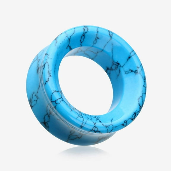 A Pair of Turquoise Stone Double Flared Eyelet Plug