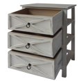 thumbnail image 4 of Armoire de Rangement en Bois à 3 Tiroirs de 25,59 Pouces avec Design en Forme de X et Tirettes, Blanc, 4 of 5