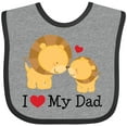 thumbnail image 3 of Inktastic I Heart My Dad Lion and Cub Boys or Girls Baby Bib, 3 of 4