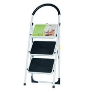 BuyHive NEW EN131 Folding 3 Step Ladder Home Depot Lightweight 300 lb Capacity Anti-slip