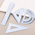thumbnail image 1 of 4pcs Metal Ruler Triangle Protractor Straight Rulers Drafting Measuring Tools Korean Stationery Geometry Maths Drawing Compass blue, 1 of 6