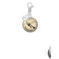 thumbnail image 2 of Delight Jewelry Silvertone Domed Music - Trumpet - Silvertone Clip on Charm with Clear Crystal Drop, 2 of 4