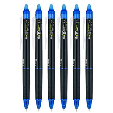 Pilot FriXion Synergy Clicker Retractable & Erasable Gel Ink Pens, 0.5mm Extra Fine Point, Blue Ink, 6-pack