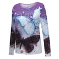thumbnail image 4 of Blusa suelta informal con cuello redondo y manga larga para mujer Fridja  czfsfas2888, 4 of 5
