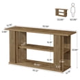 thumbnail image 2 of Tribesigns 63" Farmhouse Console Table, Farmhouse Long Entryway Table With 3 Storage Shelves For Living Room, Hallway, Foyer, Oak Brown, 2 of 8
