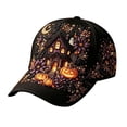 thumbnail image 2 of SAZBJOJN Baseball Cap for Women Men Pumpkin Witch Printed Trucker Hat Gothic Halloween Baseball Cap Fall Holiday Halloween Hats for Daily Wear Color Blue M, 2 of 3