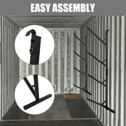 4 Pack of 4 Tier Shipping Container Shelf, Hanging Type Shipping Container Pipe Rack, Black Powder Coated Cargo Shelves, Metal Storage Bracket, Universal Shipping Container Shelving, 19L x 64H