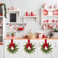 thumbnail image 5 of Hanging Xmas Wreaths with Red Bow Artificial Christmas Cabinet Wreaths Small Christmas Wreath for Kitchen Cabinet Doors Front Door Window Wall Winter Decor, 5 of 5