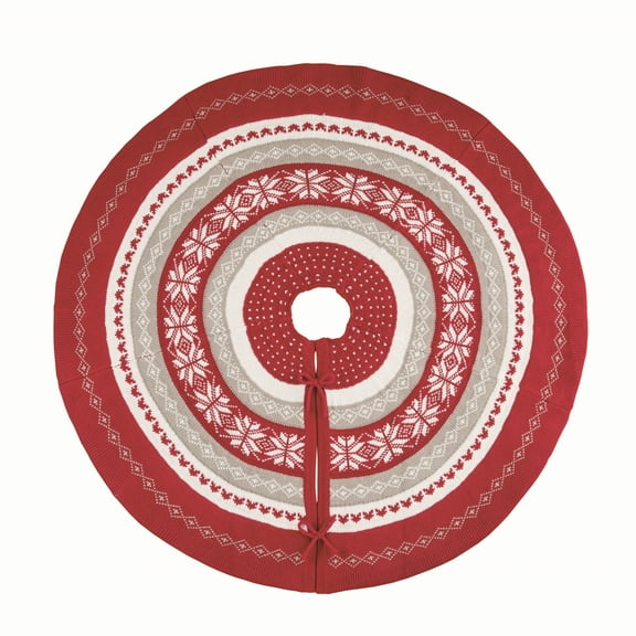 Transpac Polyester 40 in. Multicolor Christmas Nordic Tree Skirt