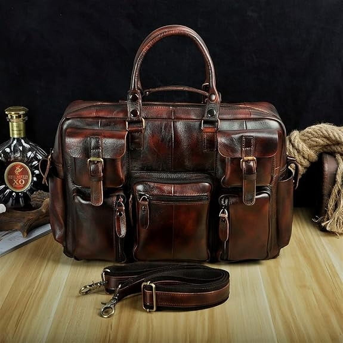 RKXQT Briefcases For Men Original leather Men Handbag Business Briefcase Commercia Document Laptop Case Design Male Attache Portfolio Bag