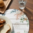 thumbnail image 3 of Beach Coastal Round 15 Inch Placemats Set of 6, Summer Nautical Coral Shell Botanical Vintage HeatResistant Non Slip Place Mats for Dining Table, Wipeable Braided Kitchen Table Mats for Housewarming, 3 of 9