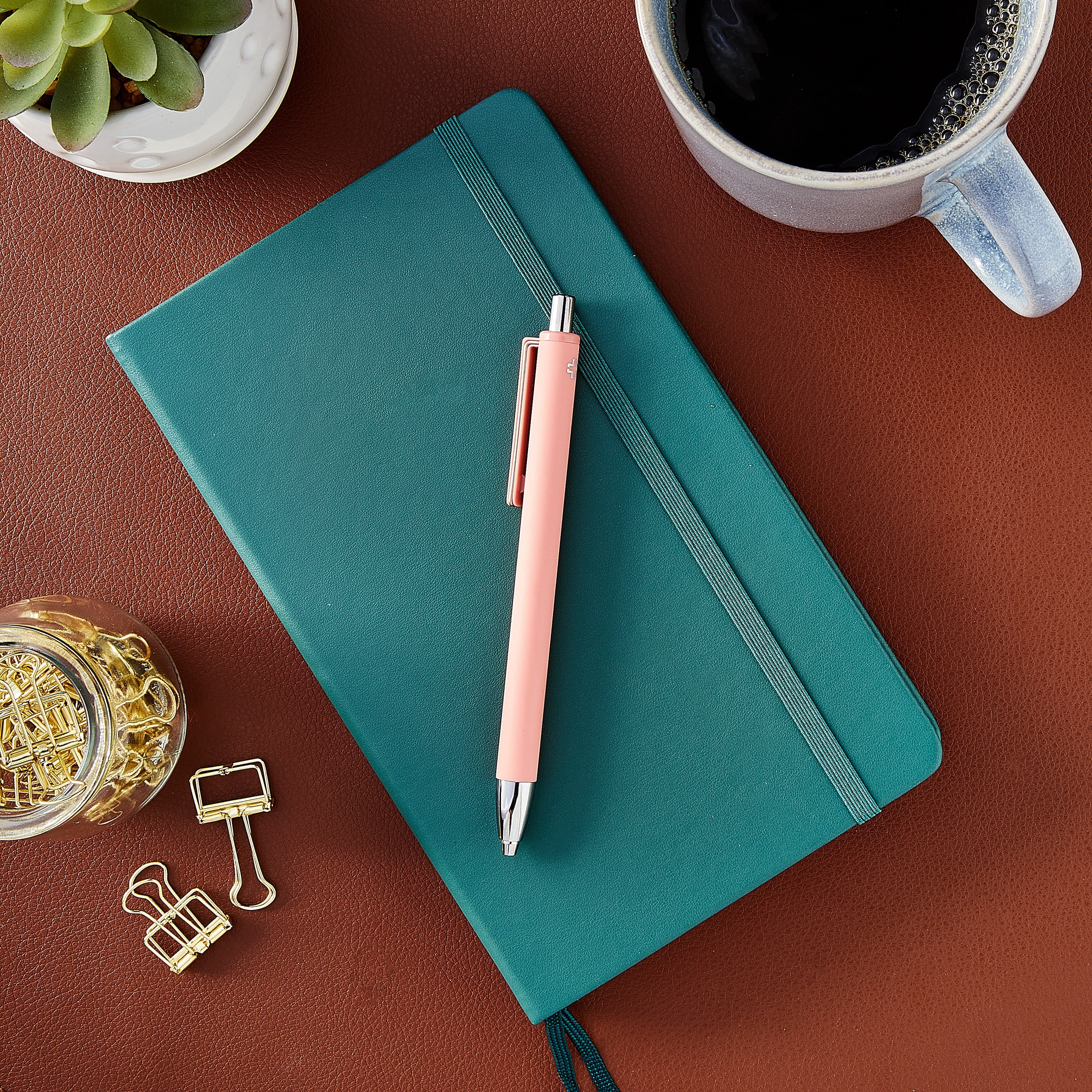 Pen+Gear 120ct Medium Ruled Journal, Green Emerald, 100 GSM