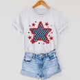thumbnail image 5 of Cavosen Independence Day Clothes Women Petite 4th of July Short Sleeve Round Neck Tops USA Star Striped Print T Shirts Lady XL Red White and Blue Casual Shirts Patriotic Tunic Tees Patriotic Outfits, 5 of 6