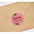 thumbnail image 2 of Darling Souvenir Round 45 Pcs Floral Border Thank You Stickers Personalized Bride Groom Names And Date Envelope Seals-Peach, 2 of 3