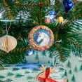 thumbnail image 5 of Funny Christmas Ornament,Mythical Unicorn In Floral Wonderland,Xmas Round Ceramic Pendant, 5 of 6