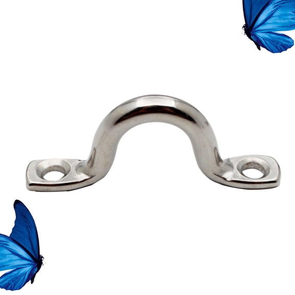 MEIBUTYUP 10-Pack Stainless Steel Marine Boat Handles with Eye Saddle Clips and Mounting Pad Plates for Outdoor and Marine Use