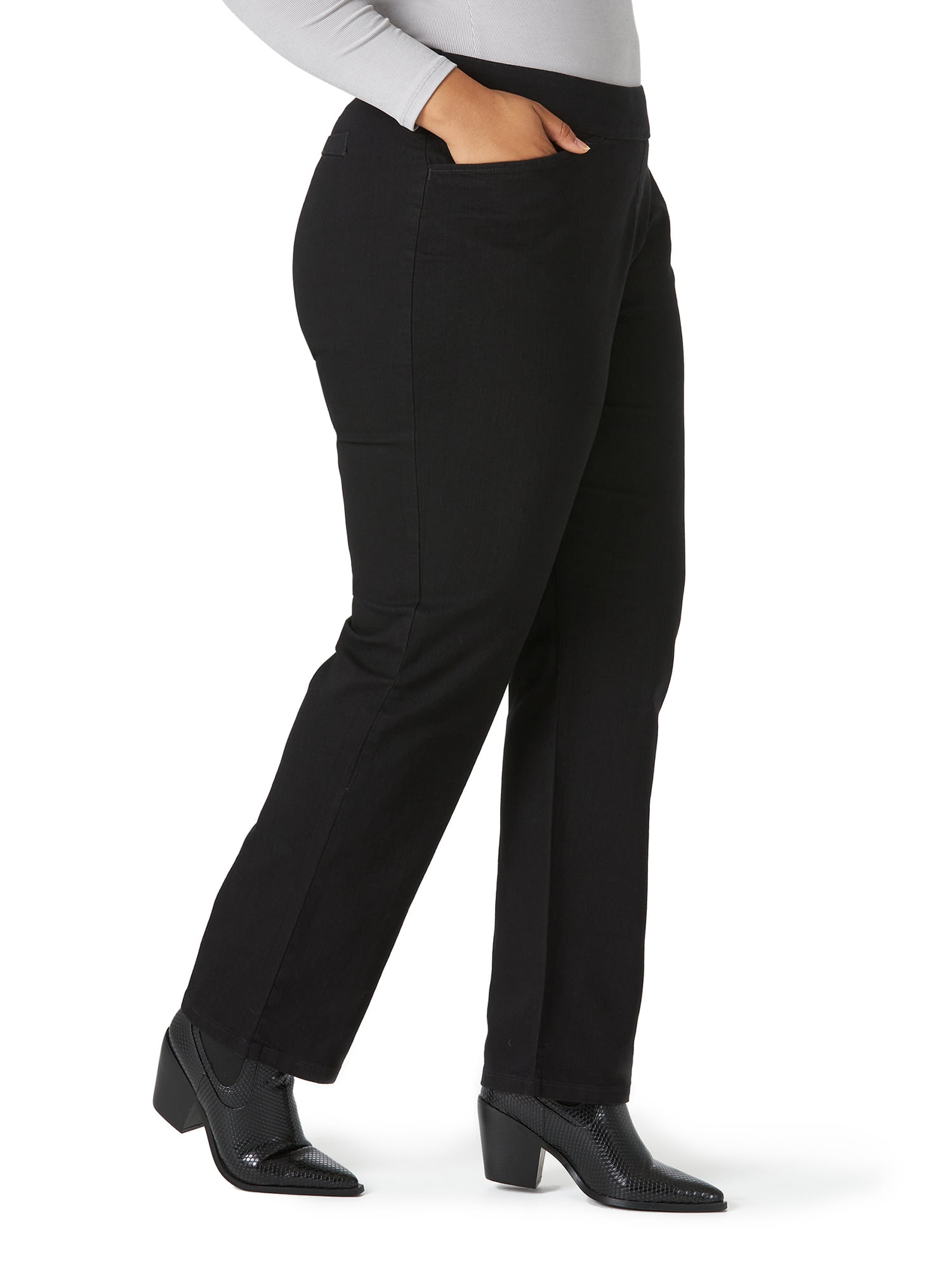 Chic Women's Plus Size Easy Fit Elastic Waist Pull On Pant