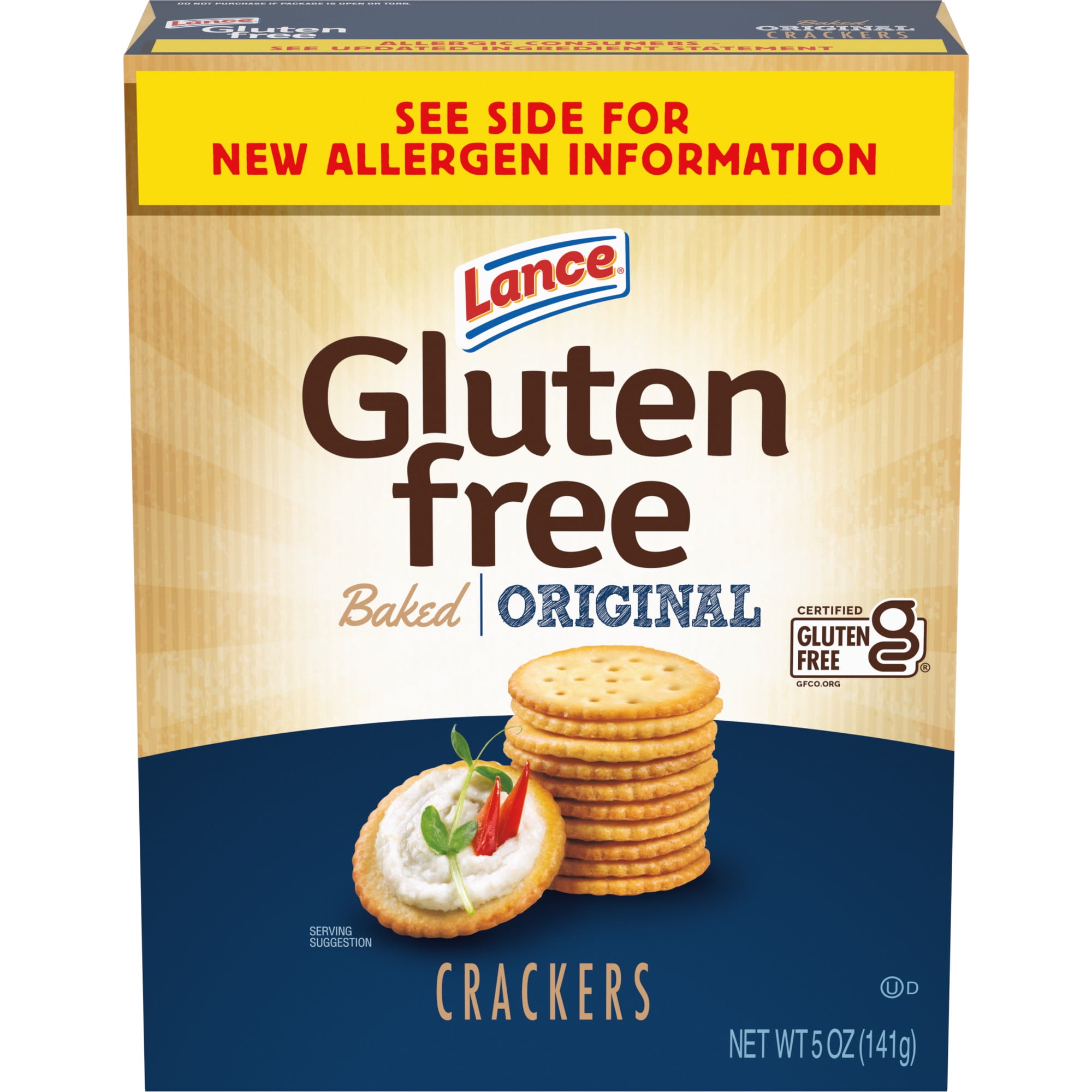 Lance Gluten Free Crackers, Baked Original Crackers, 5 oz Box