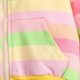 thumbnail image 7 of SYNPOS Toddler Kid Little Girls Zip-Up Rainbow Striped Hoodie Sweatshirt Jacket, 7 of 7