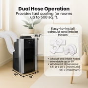 Whynter 14,000 BTU Dual Hose Portable AC, Dehumidifier, Fan & Activated Carbon Filter, 500 Sq Ft
