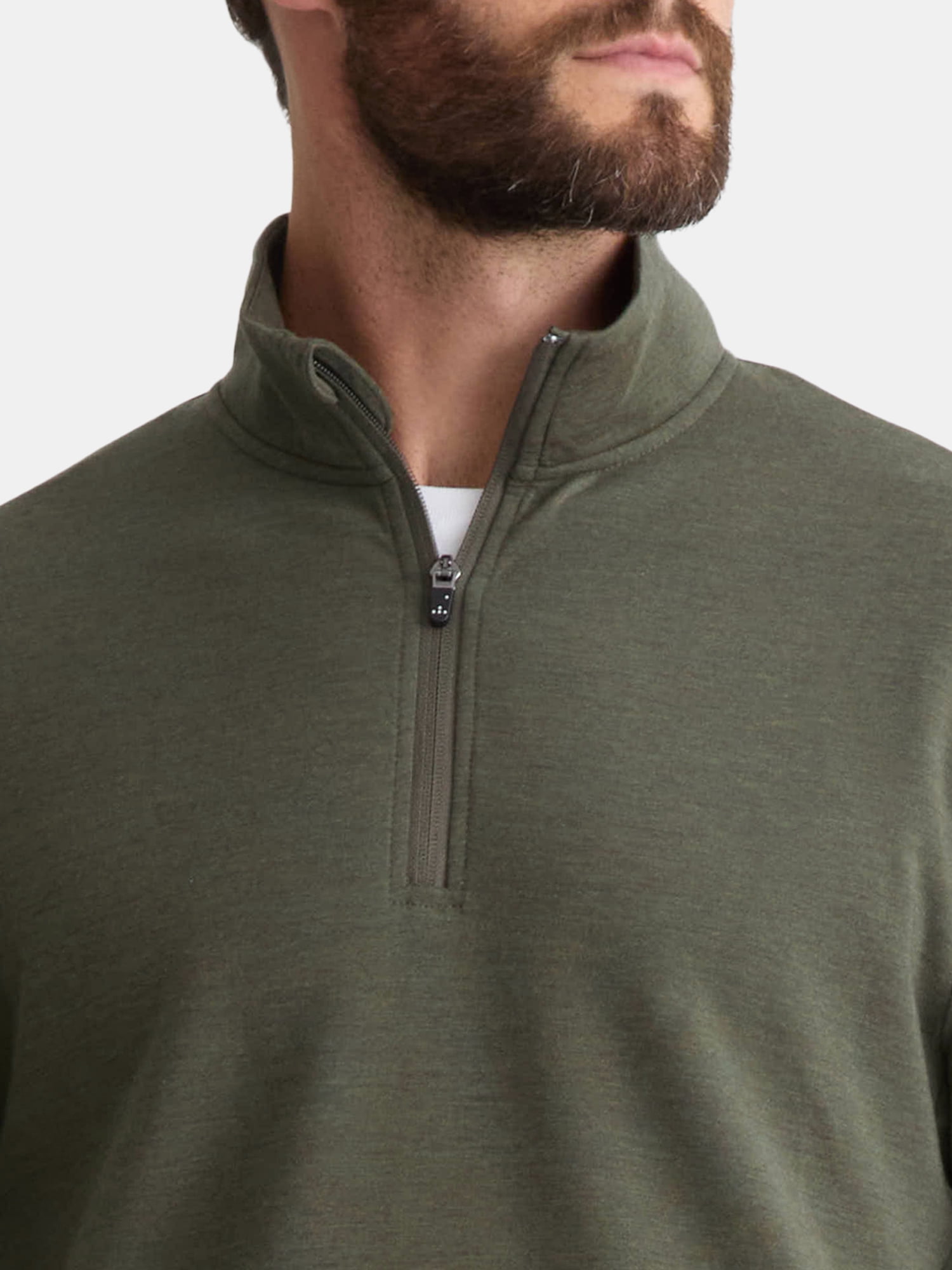 Athletic Works Men's and Big Men's Fusion Double Knit Quarter Zip Sweatshirt Jacket, Sizes S-3XL