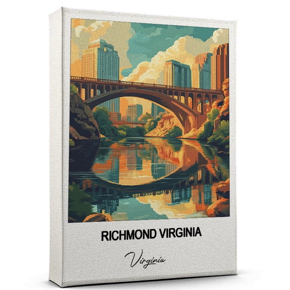 Richmond Virginia Travel Canvas Wall Art – Nature-Inspired Travel Decor with Scenic Views Virginia Canvas Wall Print – A Captivating Gift for Adventure Seekers