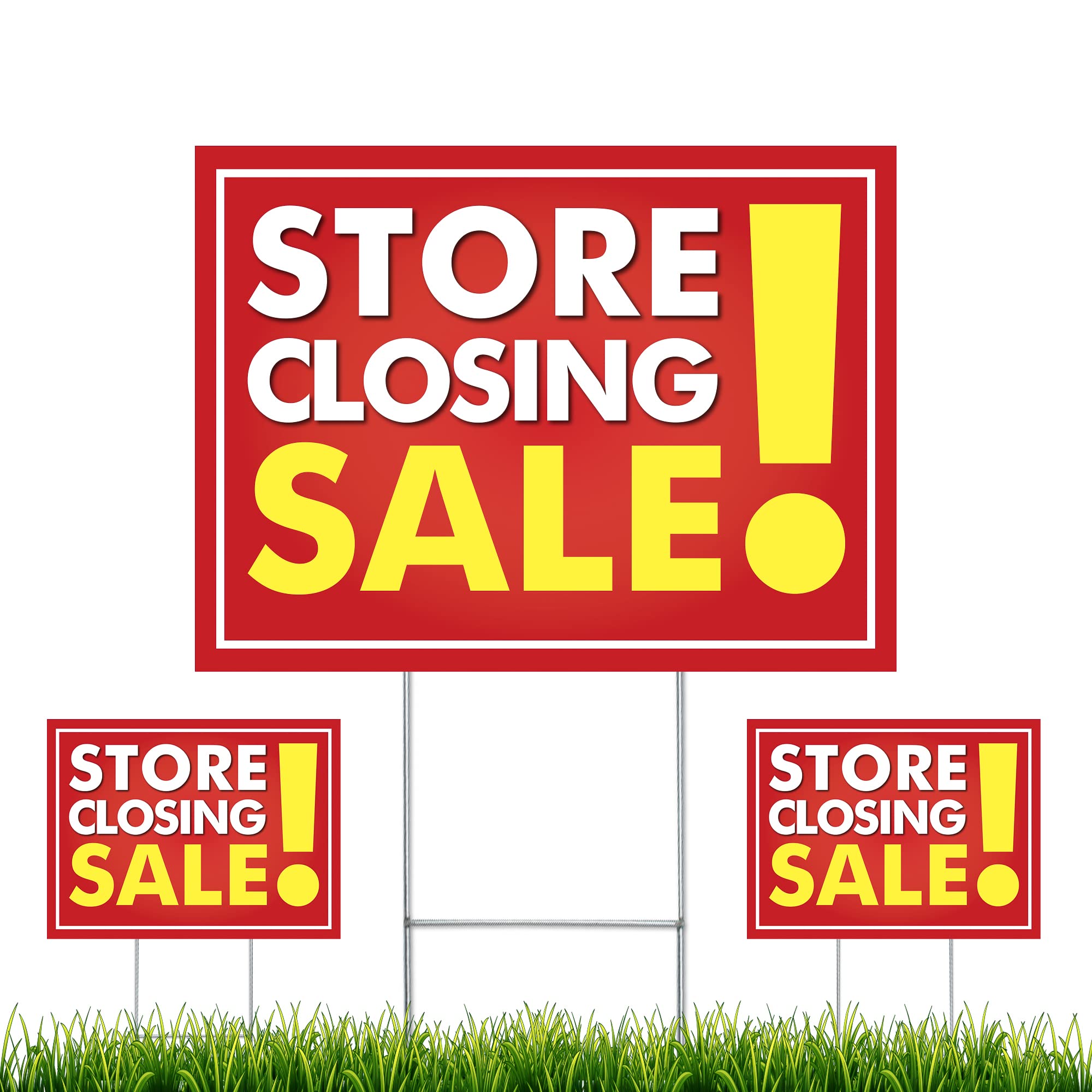 NEXT LEVEL SIGNS Store Closing Sale Yard Signs Double Sided 24 W x 18 H  Inches Metal Ground Step H-Stake 24