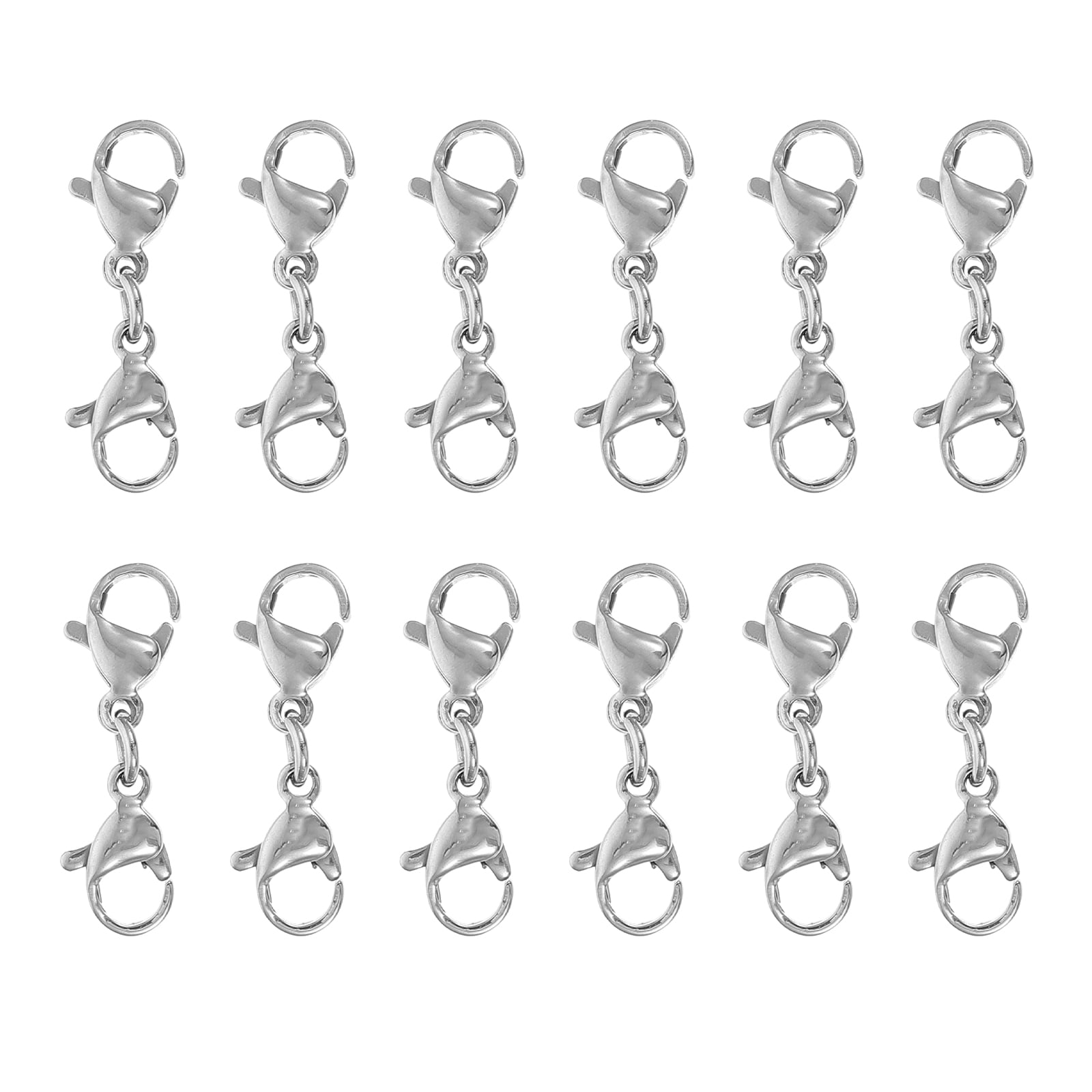 25PCS DIY Lobster Clasps Chain Buckles Double Claw Connector Jewelry Accessories