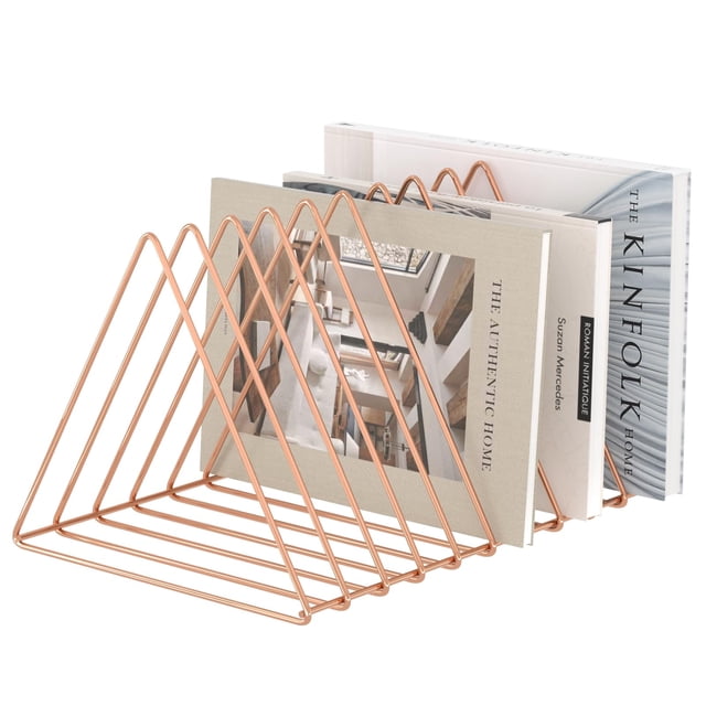 Organizador de escritorio Urban Deco, alambre metálico, 10 secciones, oro rosa